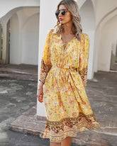 Sanibel Swiss Dot Boho Maxi Dress - Pale Yellow JUST-001